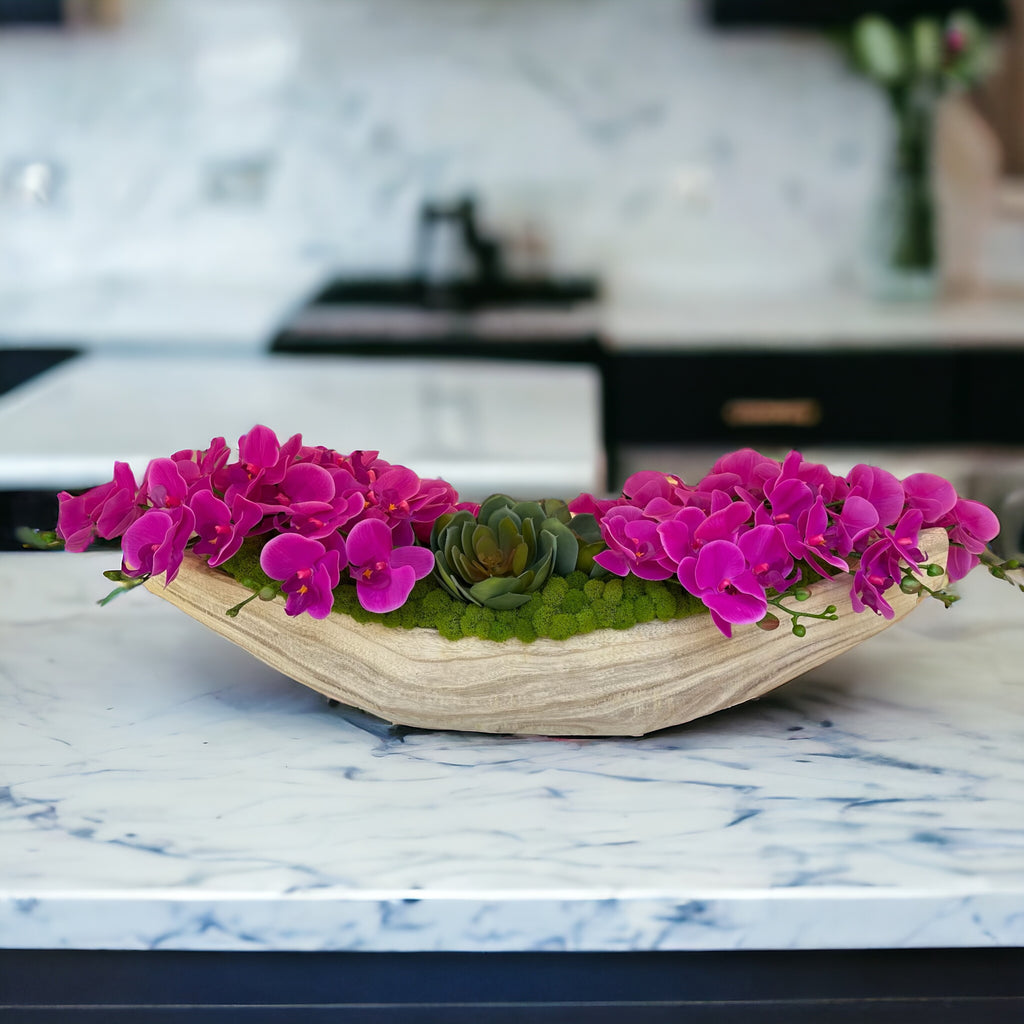 Fuchsia Orchids in Fortune Bowl